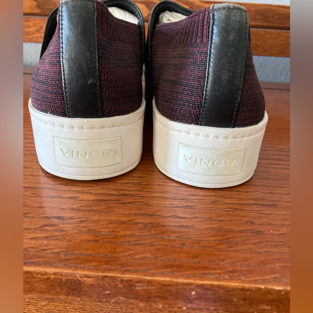 Vince Ward platform sneakers Women’s Size 11 M black and burgandy - Picture 4 of 7